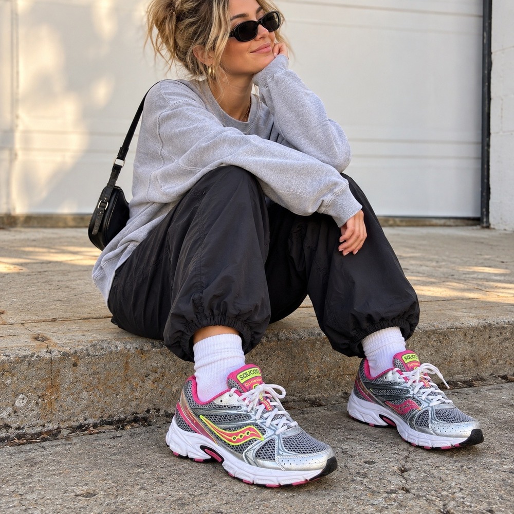 Saucony Cohesion 6 Running Shoes Silver Metallic Mesh Sneakers Women's 9 Wide